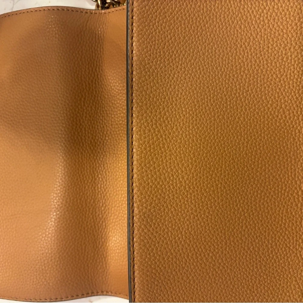 Tory Burch Brown Leather Shoulder Bag with Gold Chain - Picture 5 of 8